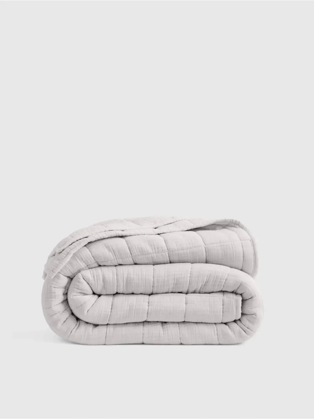 Quince Organic Cotton Gauze Box Quilt Color: Light Gray King/Cal King
